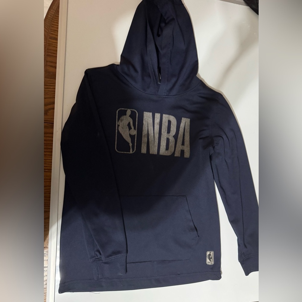 NBA Navy Blue Hoodie with Silver Logo